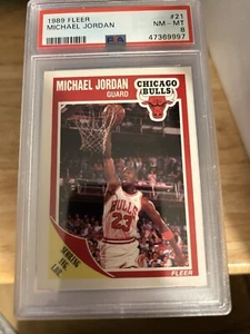 MICHAEL JORDAN 1989 FLEER #21 - PSA 8 NM-MT - Picture 1 of 2