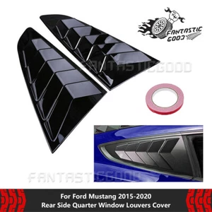 For Ford Mustang 15-20 Glossy Side Quarter Window Louvers Rear Sun Shade Covers - Picture 1 of 12
