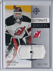 2007-08 Ultimate Collection Jerseys #MB Martin Brodeur /100 - New Jersey Devils