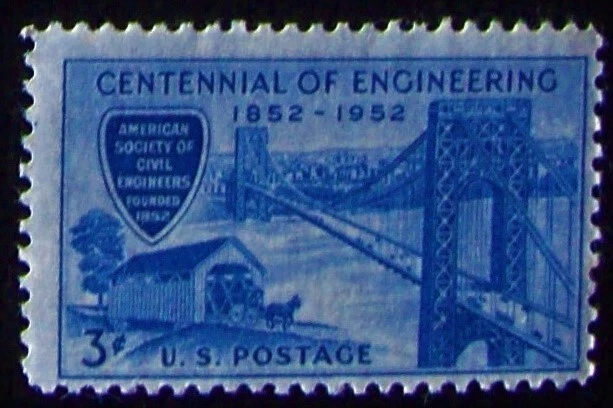 US 3¢ stamp SC #1012 Centennial of Engineering MNH 1952 - Image 1 of 1