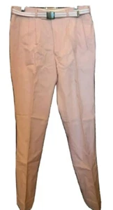 VINTAGE 80's PANTS & MATCHING BELT APRICOT BY INTERNATIONAL COLLECTION SIZE 82R - Picture 1 of 4