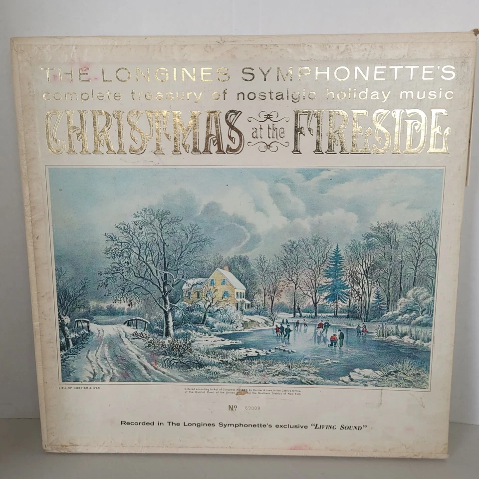 Vintage Christmas At The Fireside Longines Symponette's  4 LP Box Set Vinyl VTG - Image 1 of 4