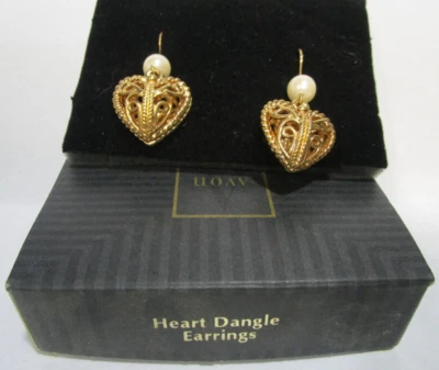 Avon Heart Dangle Earrings Surgical Steel - Image 1 of 2