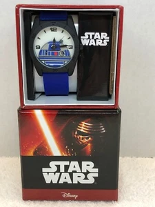 Star Wars R2D2 Watch Blue Wide Rubber Strap Band Fits 7 to 9 inch wrist-. Disney - Picture 1 of 4