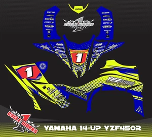 Kit de gráficos impreso personalizado para Yamaha YFZ450R YFZ 45R (2014-2021) JOLO AZUL - Imagen 1 de 1