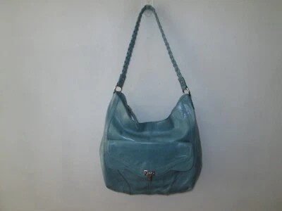B MAKOWSKY Bolso de Hombro Hobo de Cuero Azul Aqua Claro Cartera con Asa Trenzada Foto 1 de 4