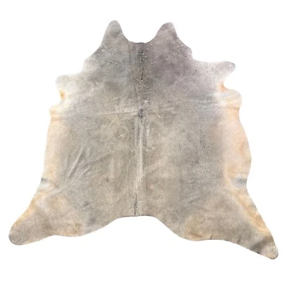 Natural Grey Cowhide Rug (some natural scratches/ beige belly) 8x7 feet D-512 - Image 1 of 4
