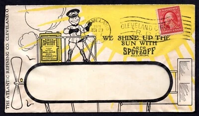 US 1911 ADVERTISING ARCO SPOTZOFF OF CLEVELAND OHIO FRANKED 2c WASH. WITH PERF - Image 1 of 2