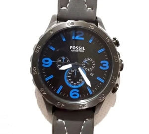 Fossil JR1478 Nate Chronograph Black Dial Ion-plated Men's Watch 47MM - Picture 1 of 14