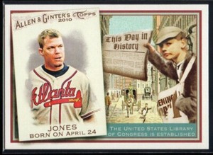 Chipper Jones 2010 Topps Allen and Ginter This Day in History #TDH5  Braves  #1