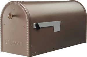 Edwards™ Weather-Resistant Steel Metal Post Mounted Mail Box for Outside, Bronze - Picture 1 of 12