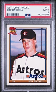1991 Topps Traded JEFF BAGWELL Rookie #4T Graded PSA 9 *MINT* - Picture 1 of 2