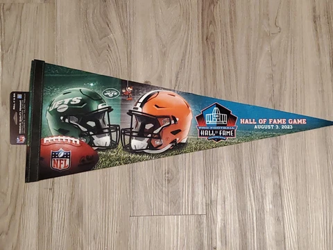 New York Jets Cleveland Browns HOF Game 8/3/2023 Pennant Aaron Rodgers 1st Game Cover