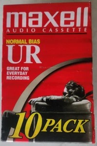 Maxell UR-90 Blank Audio Cassette Tapes Normal Bias New & Sealed 10 Pack NOS - Picture 1 of 3