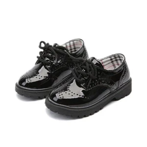 Boy's Girl's Classic Lace-Up Oxford Shoes Comfort School Uniform Flats Loafer - Picture 1 of 9
