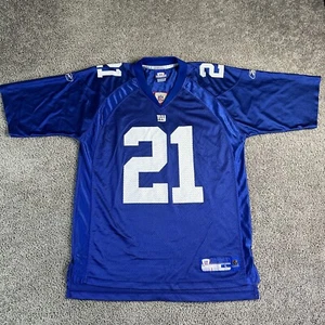 VINTAGE New York Giants Jersey Mens L Blue Tiki Barber #21 Reebok NFL Football - Picture 1 of 14