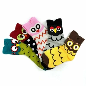 Animal Owl Socks Cotton Ladies Socks for Winter Womens 5 Pairs Cute Funny - Picture 1 of 7