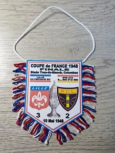 FANION FOOTBALL FINALE COUPE de FRANCE 1947/1948 LILLE LOSC - RC LENS - Afbeelding 1 van 1