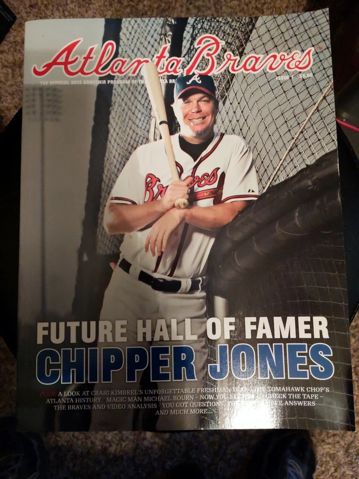 2012 ATLANTA BRAVES Chipper Jones Souvenir Program Issue #1 Jones final Season - Image 1 of 4