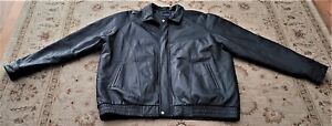 HARBOR BAY WINTER MEN’S REAL LEATHER JACKET BLACK SIZE 4XLT / TALL RN# 58805