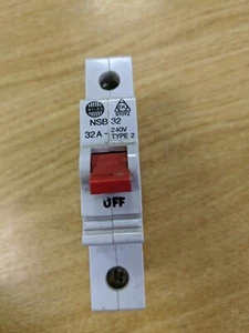 Wylex NSB-32 32A 240V TYP 2 SCHUTZSCHALTER GEBRAUCHT  - Bild 1 von 3