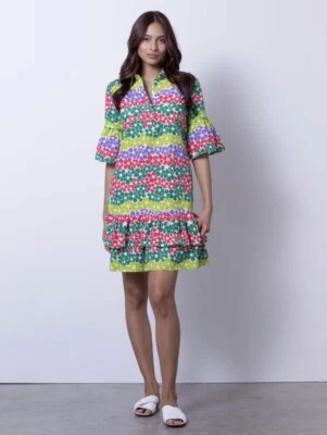 Vestido Etcetera Tennant 6 Collares Arte Pop Floral Cintura Caída Corto $329 J8 Foto 1 de 4