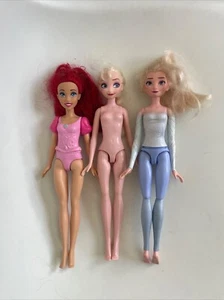 Disney Elsa And Ariel Princess Doll Bundle, 2 Elsas, 1 Ariel - Picture 1 of 2