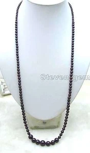SALE Super Long 33" Big 4-13mm High quality Round natural garnet Necklace -n5793 - Picture 1 of 3