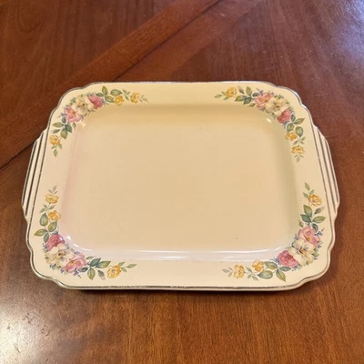 Homer Laughlin Antique Virginia Rose Rectangle Platter Serving Tray D 34 N 8 USA - Image 1 of 4