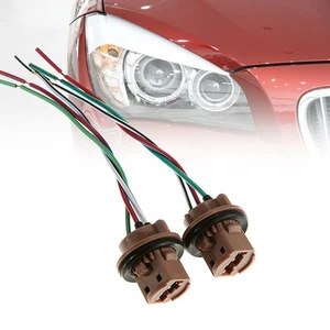 2Pcs 7443 T20 Female Brake Turn Signal Bulb holder Socket adapter Wiring HarYUGJ - Picture 1 of 7