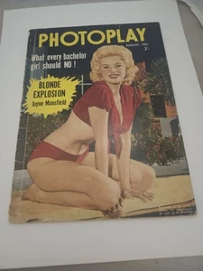Photoplay Australian Magazine August 1957 Jayne Mansfield Cover VG Cond. Rare - Picture 1 of 3