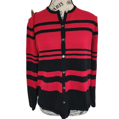 Cárdigan a rayas punto rojo LIZ BAKER - talla M Foto 1 de 4