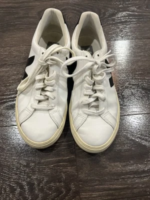 Veja Women's Esplar Leather White and Black Sneakers Size 8 - Image 1 of 4