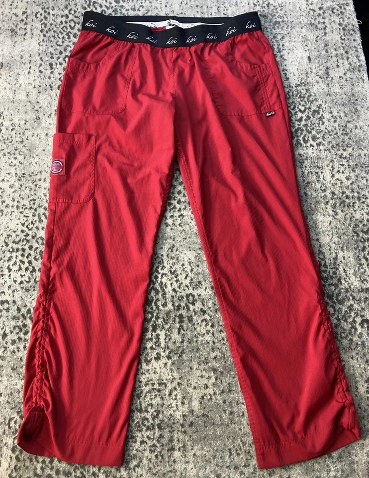KOI Lite 红色 CARGO SCRUBS 风格 720R XL 常规修身 机械弹力 — 第 1/4 张图片