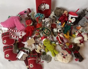 Großes Konvolut 40+ verschiedene Weihnachtsschmuck Plüsch Punze Handarbeit - Bild 1 von 5