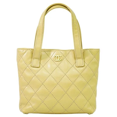 CHANEL CC Wild Stitch Leather Tote Handbag Beige Gold - Image 1 of 4