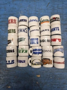 Lot of 25 NFL Football Teams Mini Ceramic Coffee Mugs Team Name & Logo Early 00s - Picture 1 of 3