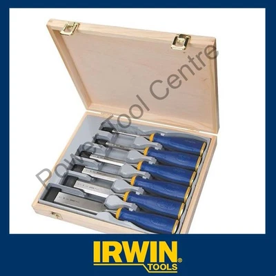 Irwin Marples 10503430 MS500 6-Piece Bevel-Edge Wood Chisel Set with Wooden Box