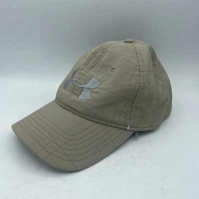 Under Armour Mens Beige Gray Heatgear Hat Cap Size MD/LG Stretch Logo Outdoors - Imagem 1 de 4