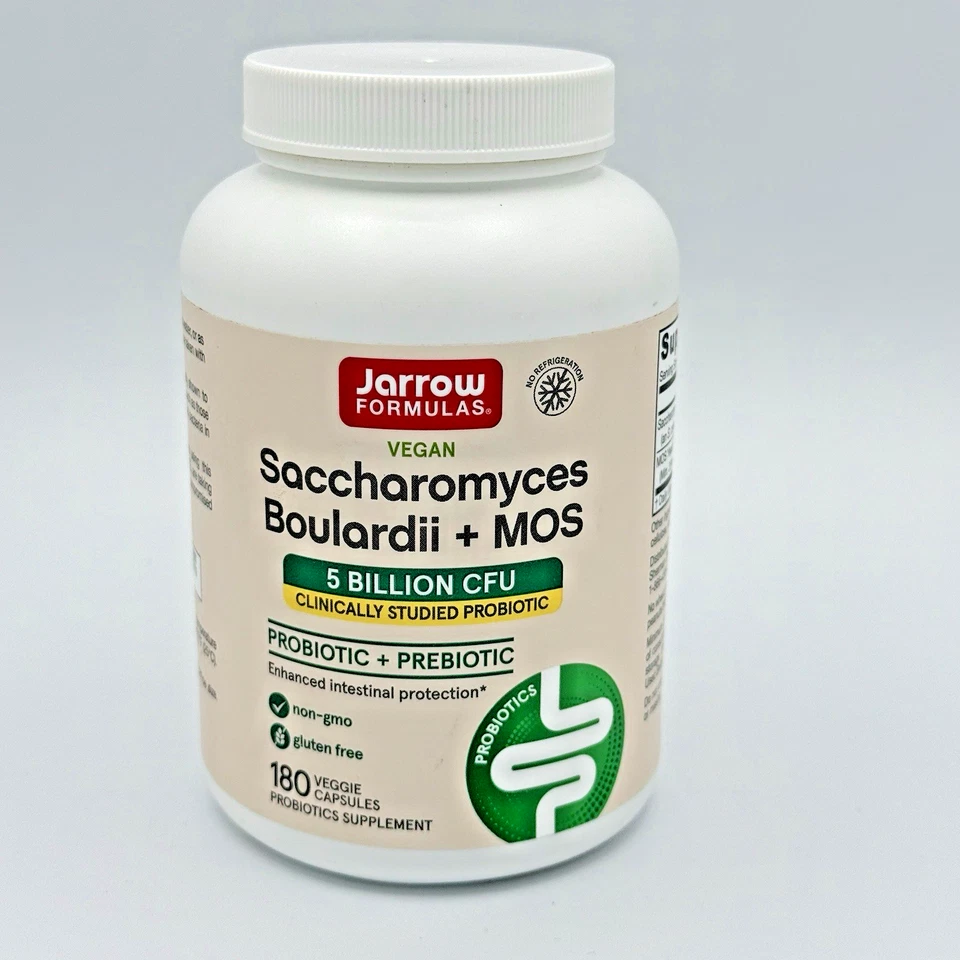 Jarrow Formulas Saccharomyces Boulardii + MOS, 5 mil millones de UFC 180 cápsulas vegetales Foto 1 de 4