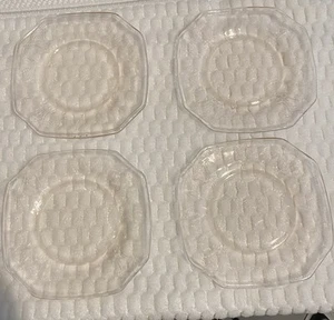 Mosser Glass JENNIFER MINIATURES PINK 4 1/4" Square Salad Plates Set of 4 - Picture 1 of 1