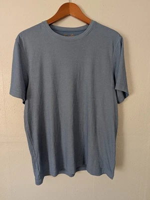 Tasso Elba Shirt Mens M Blue Supima Cotton Blend Short Sleeve Crewneck Stretch - Image 1 of 4