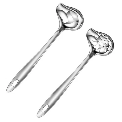 1 set in acciaio inox hot pot colapasta e cucchiaio utensile da cucina (argento) - Immagine 1 di 4