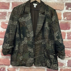 Chicos Blazer Damen XL 3 Mehrfarbig Metallic Abstrakt Patchwork Jacke - Bild 1 von 9