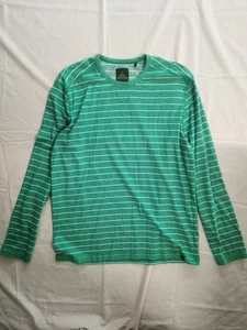 Prana Herren Hemd grün weiß gestreift Langarm Rundhals XL - Bild 1 von 5