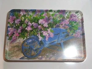 Vintage Melplus R2S 20052 Monza Floral Wheelbarrow Melamine Tray 17½" x12” Italy - Picture 1 of 7