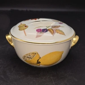 Royal Worcester Fine Porcelain Evesham Size 4 Shape 23 Covered Baking Dish 5"x3" - Picture 1 of 12