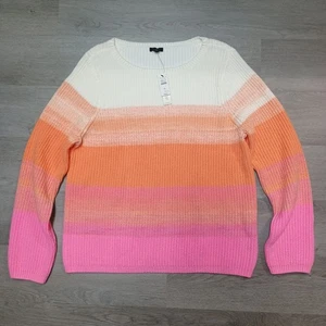 Talbots Pullover Orange Rosa Ombre Rundhals Größe XL - Bild 1 von 6