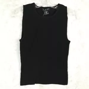Rachel Zoe Womens Top Tank Sleeveless Black Ribbed Stretch Crew Neck XS New - Picture 1 of 10