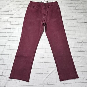 Desigual Women's Tiber Casual Straight Denim Jeans Pants UK 12 Burgundy Red - Picture 1 of 15